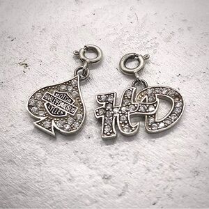 Harley-Davidson Silver Spade and Logo Charms